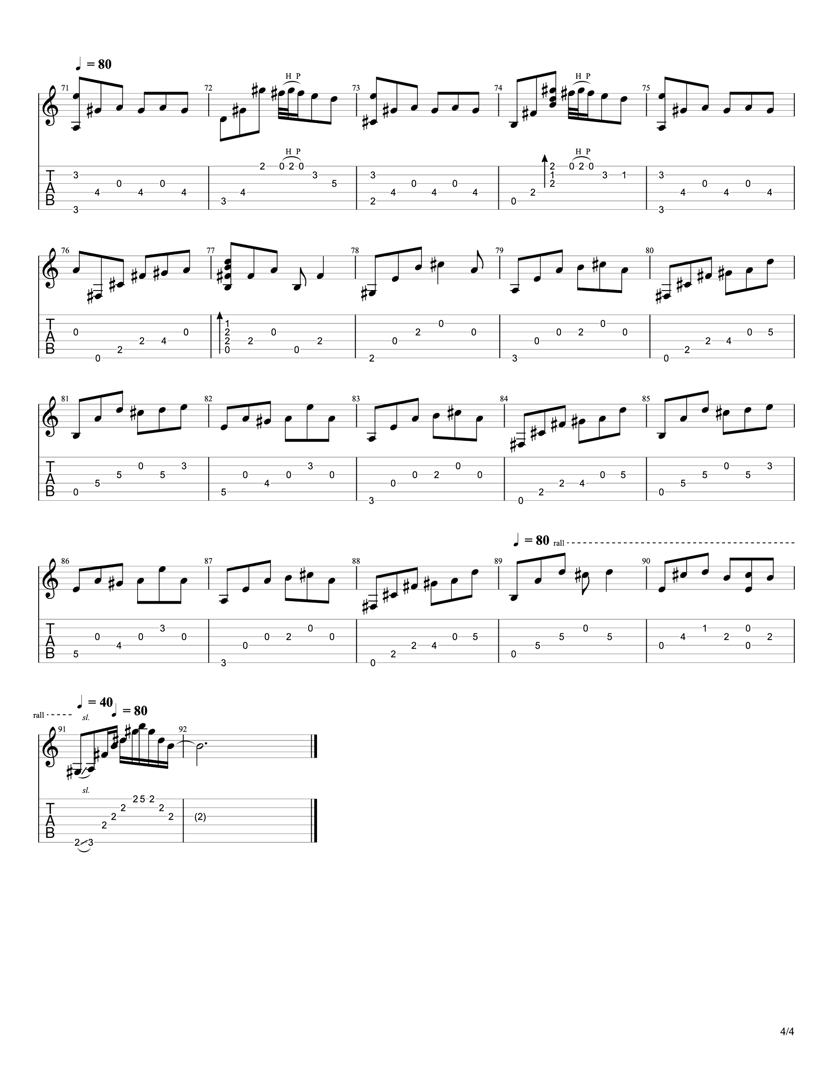 Moon River指弹谱