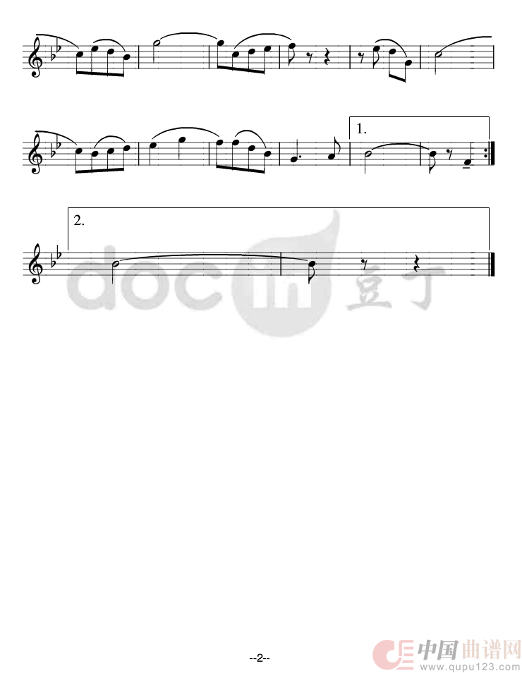 团结友谊进行曲(bb萨克斯分谱)1、2