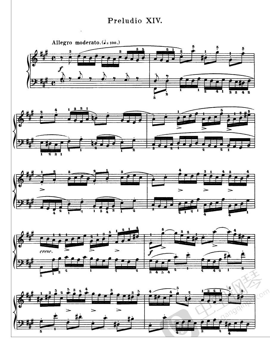 《平均律钢琴曲集第一卷》The Well Tempered Clavier（Prelude & Fugue 14）
