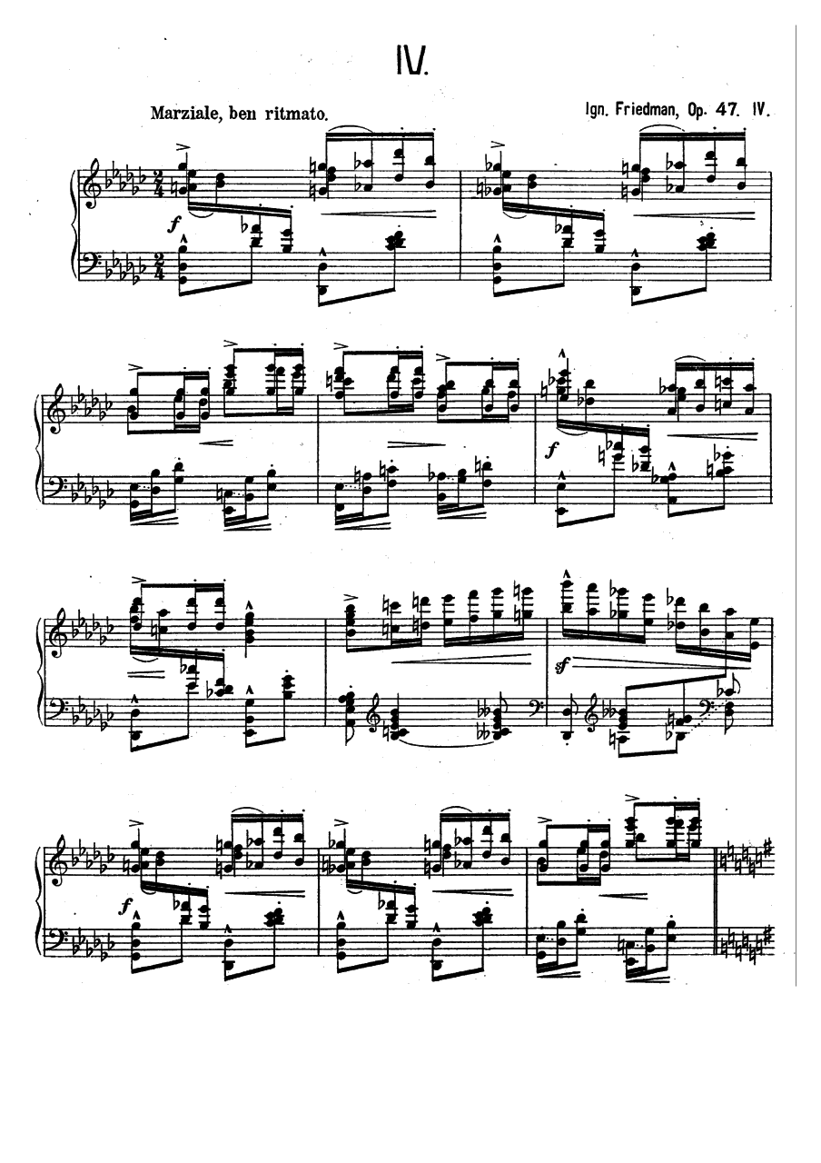4首练习曲 Four Etudes Op.47（Friedman op47n4 Etude）