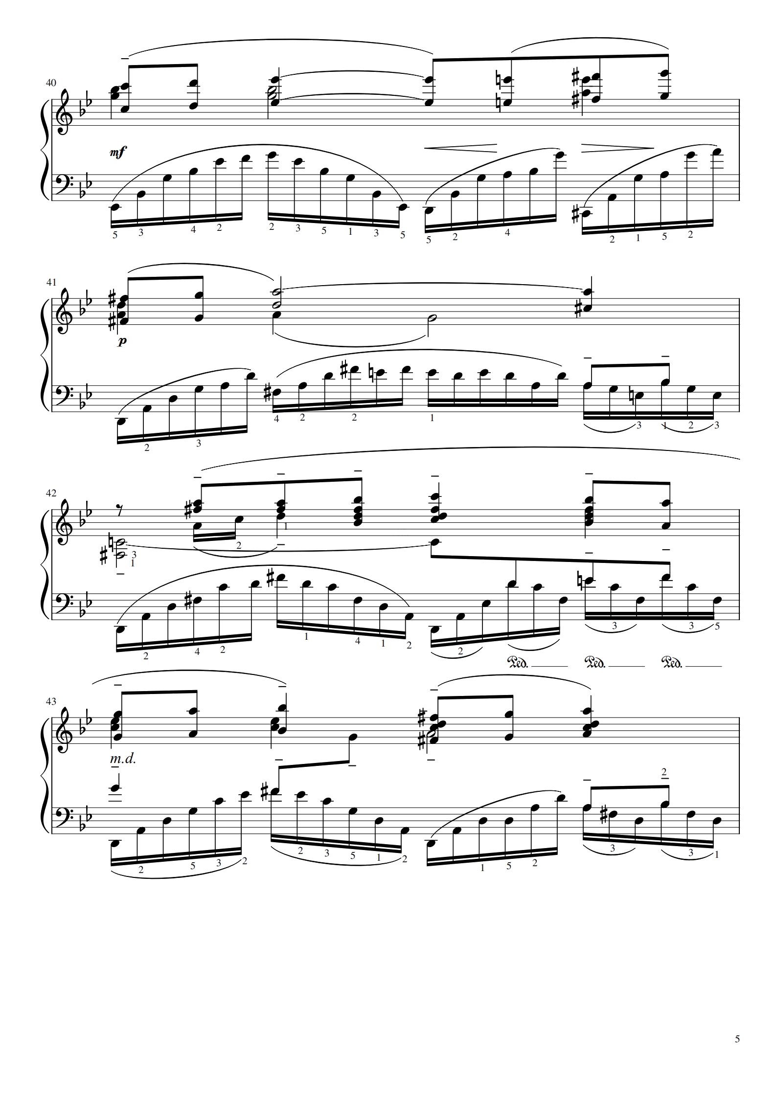 拉赫玛尼诺夫 g小调前奏曲钢琴谱带指法原版OP23NO5