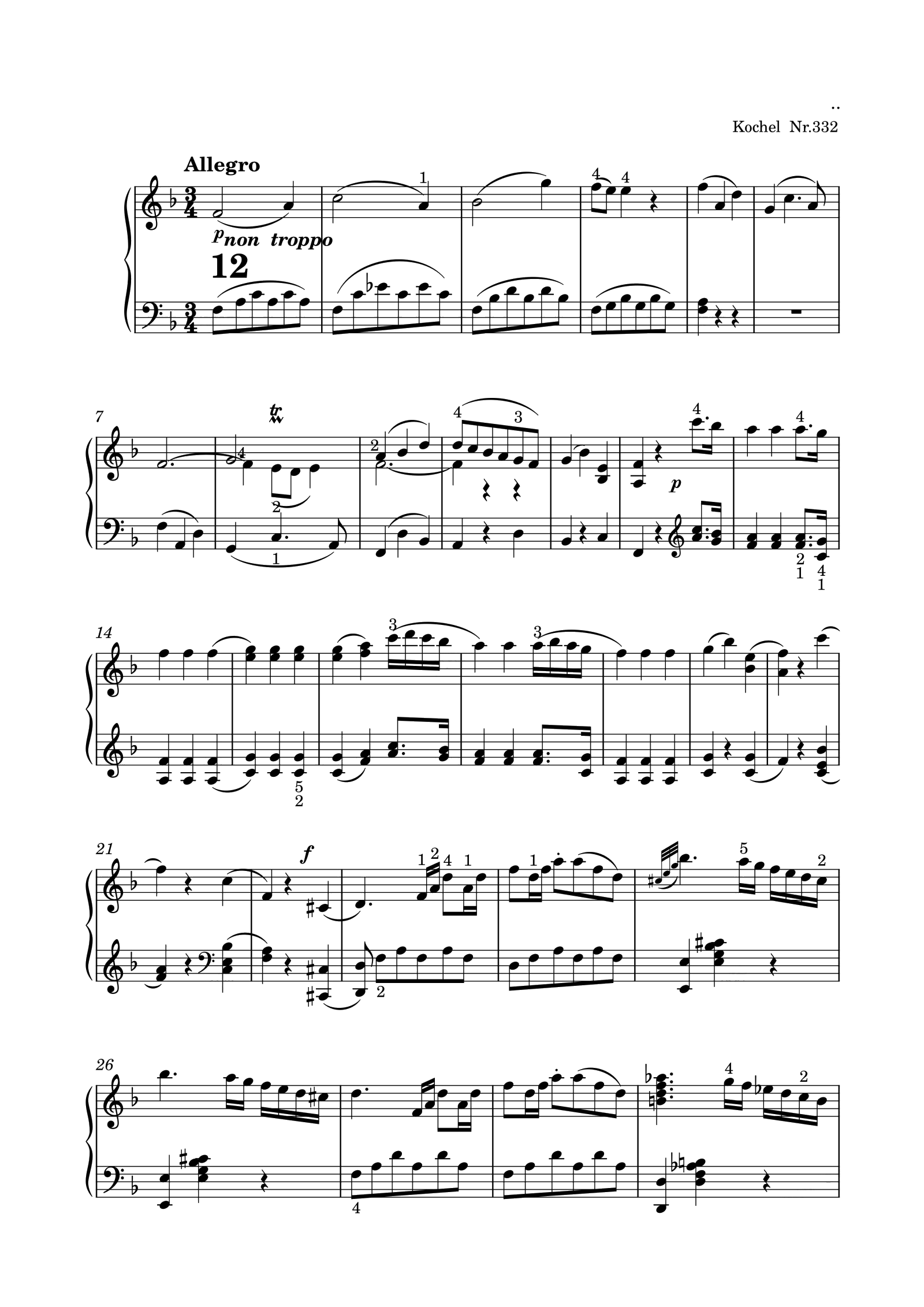 钢琴奏鸣曲（KV332）