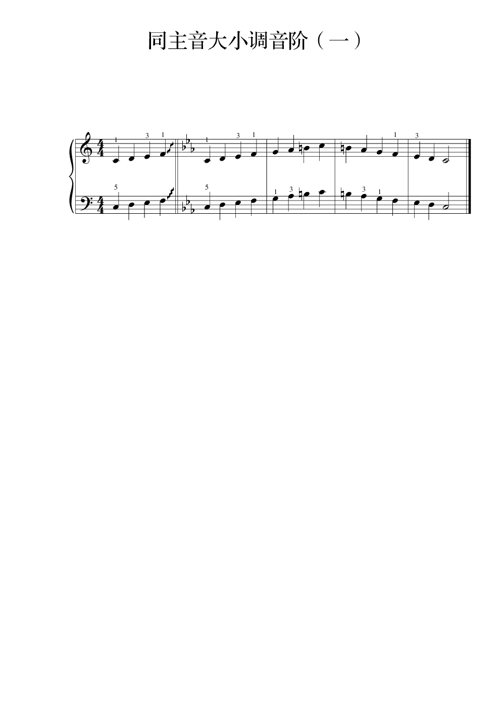 同主音大小调音阶（一）