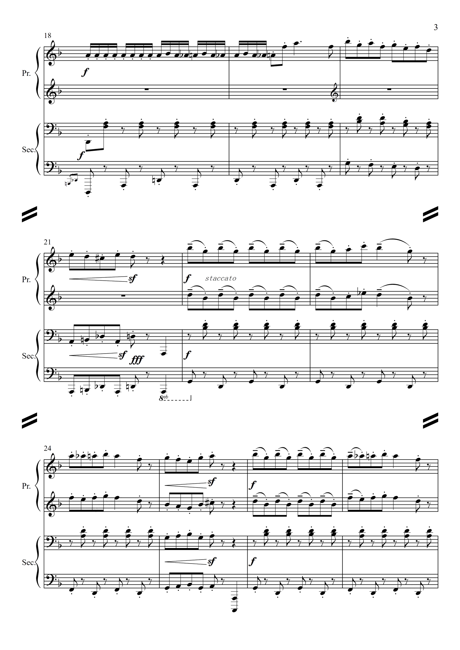 【四手联弹】Rush A - Music Sheet Boss