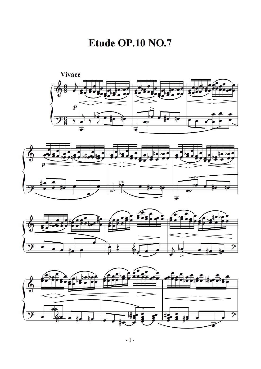 肖邦练习曲第七首