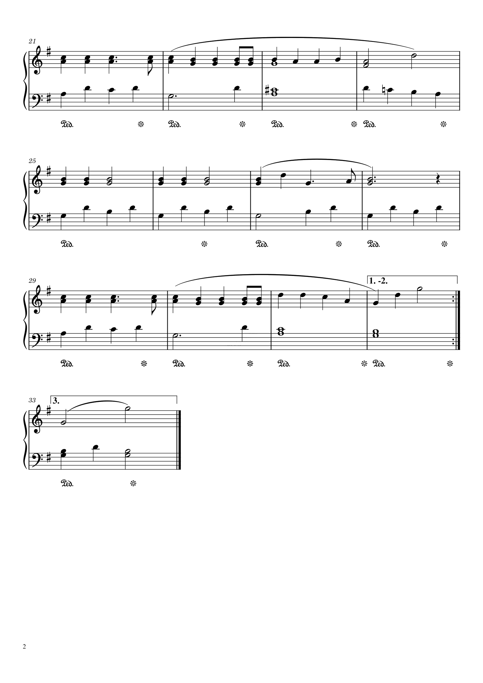 铃儿响叮当Jingle Bells in G-Major for piano