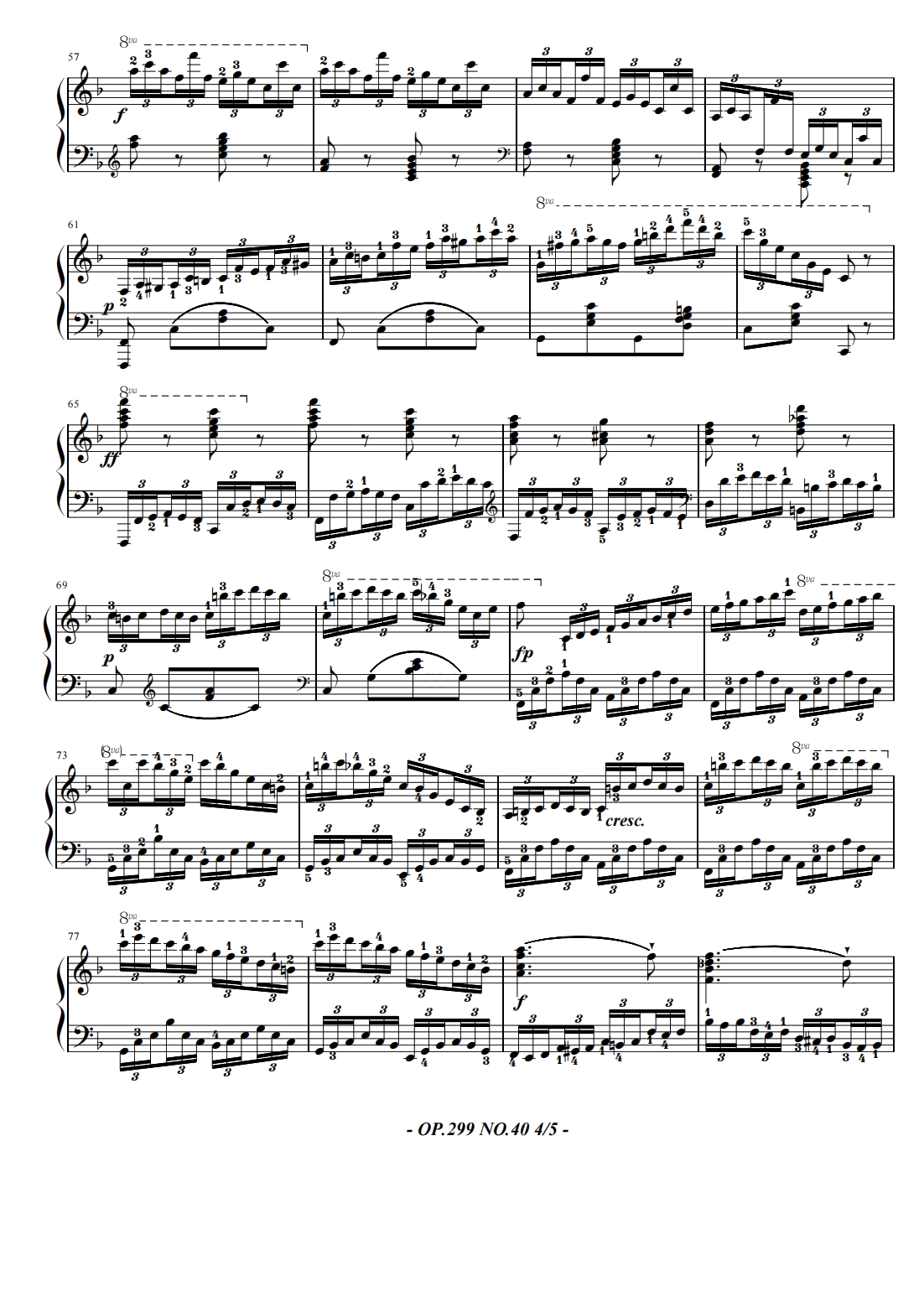 车尔尼练习曲Op.299 No40