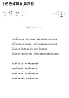 周杰伦 周杰伦《粉色海洋》尤克里里弹唱曲谱