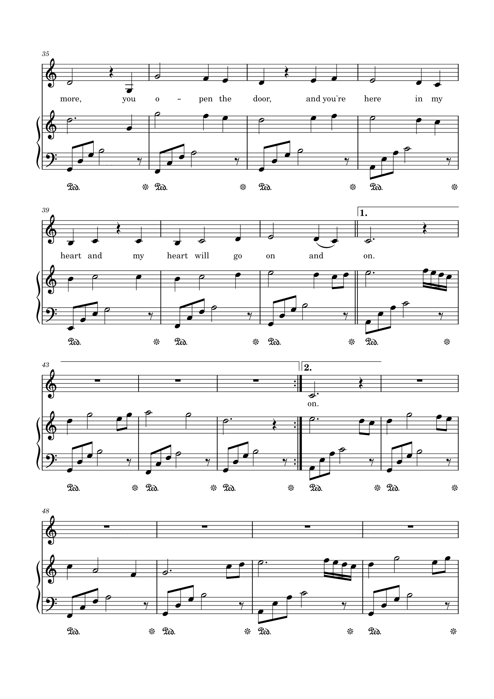 《My Heart Will Go On》简易弹唱版 带歌词C调