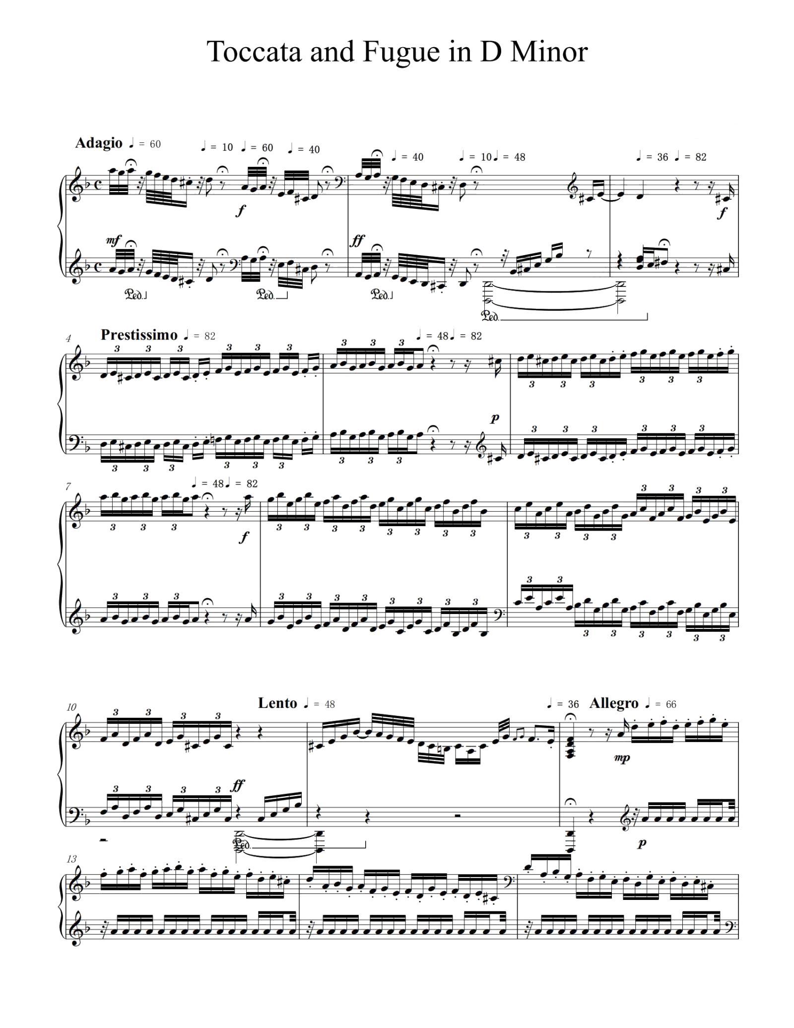 Bach Toccata and Fugue in D Minor
