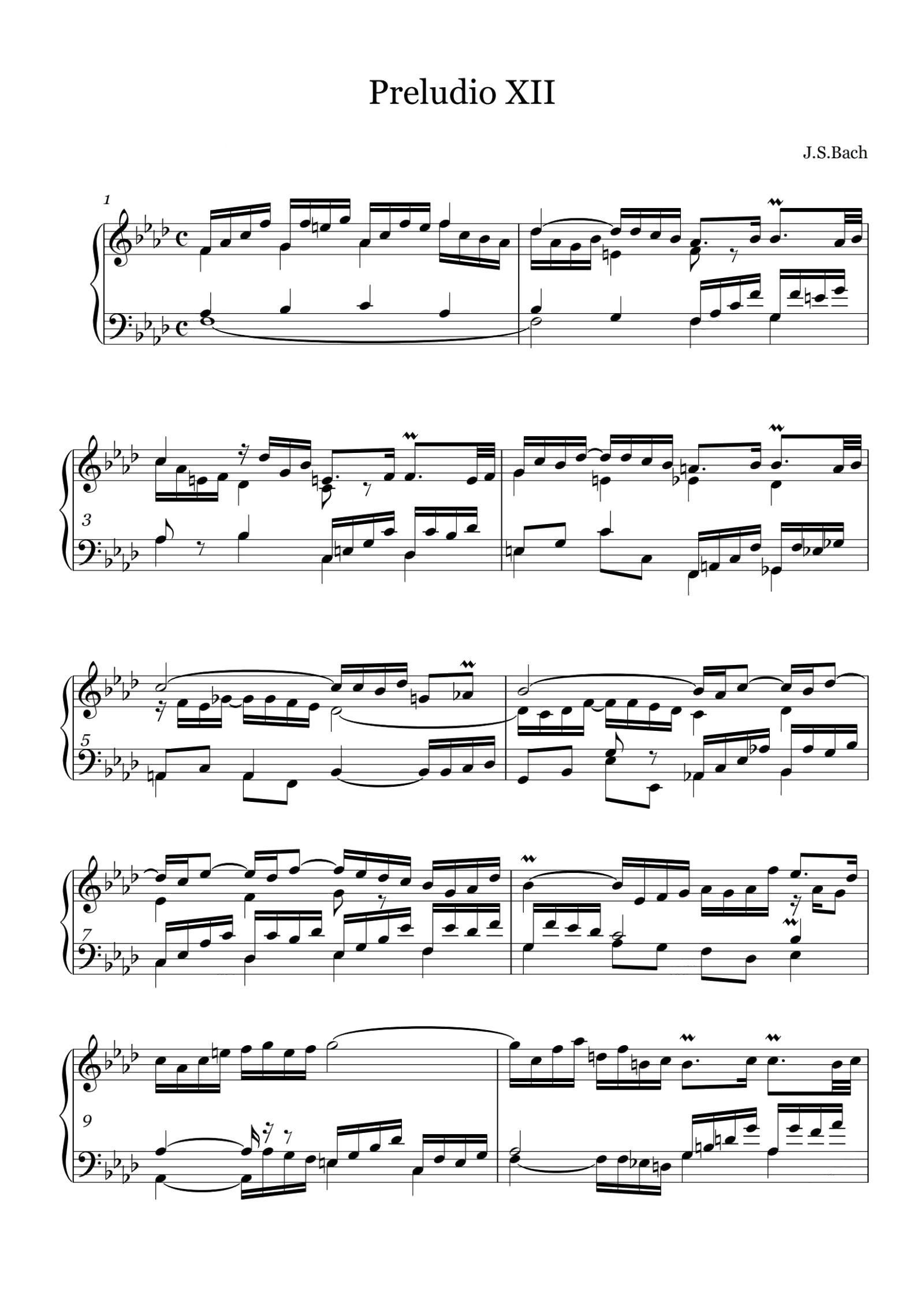 【巴赫平均律】第一册第十二首F小调 BWV857