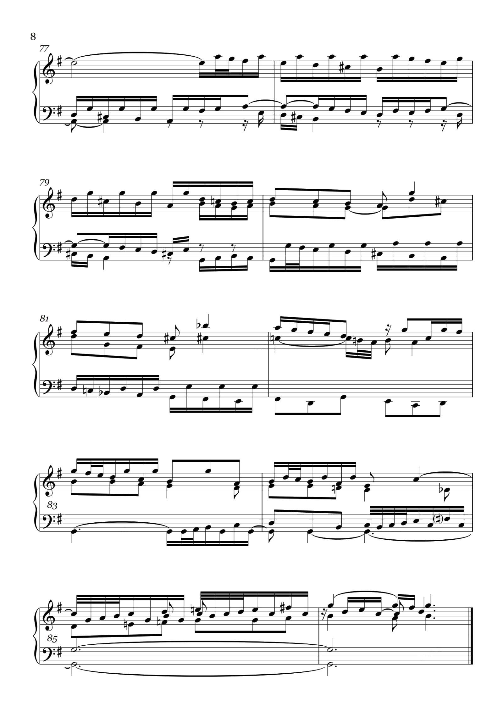 【巴赫平均律】第一册第十五首G大调BWV860