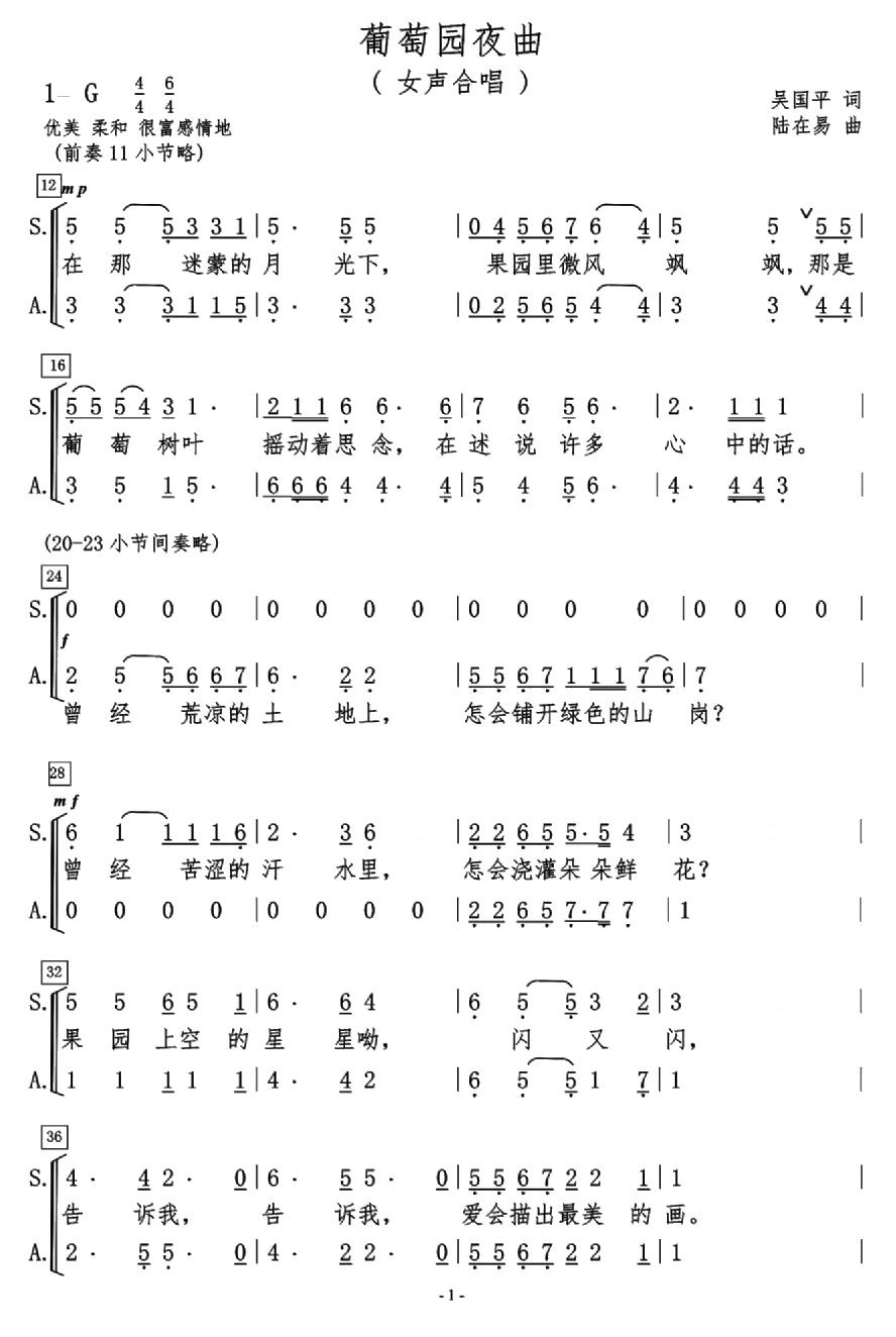 葡萄园夜曲