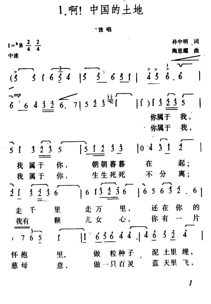 啊！中国的土地
