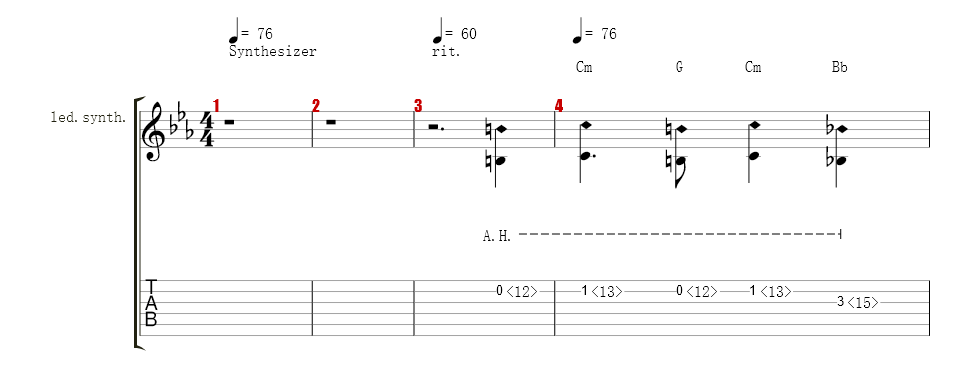 Synth backing track