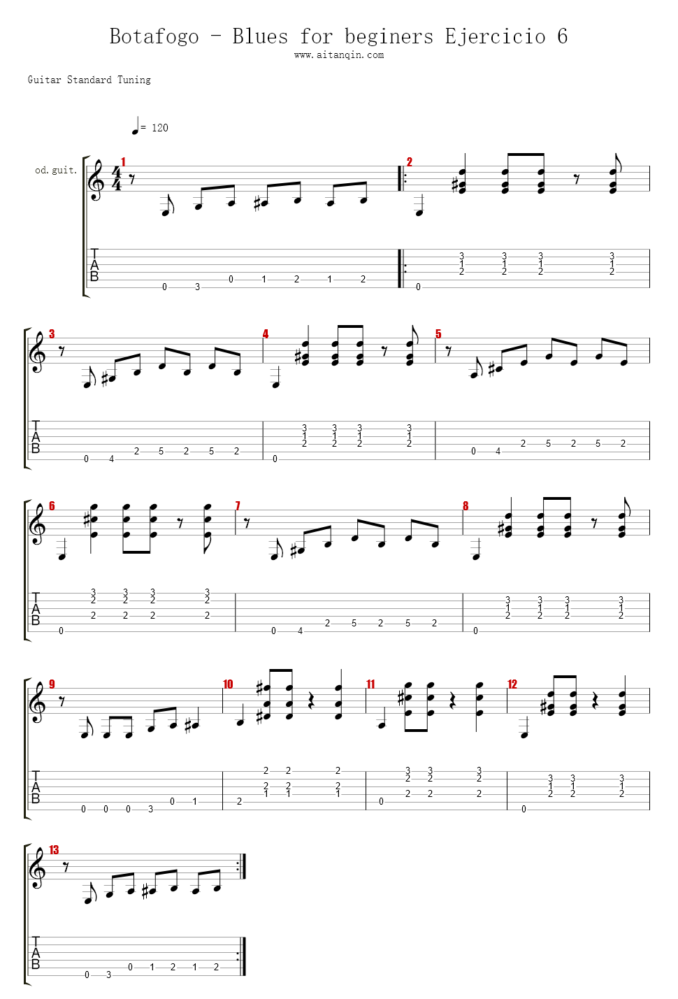Botafogo - Blues for beginers Ejercicio 6