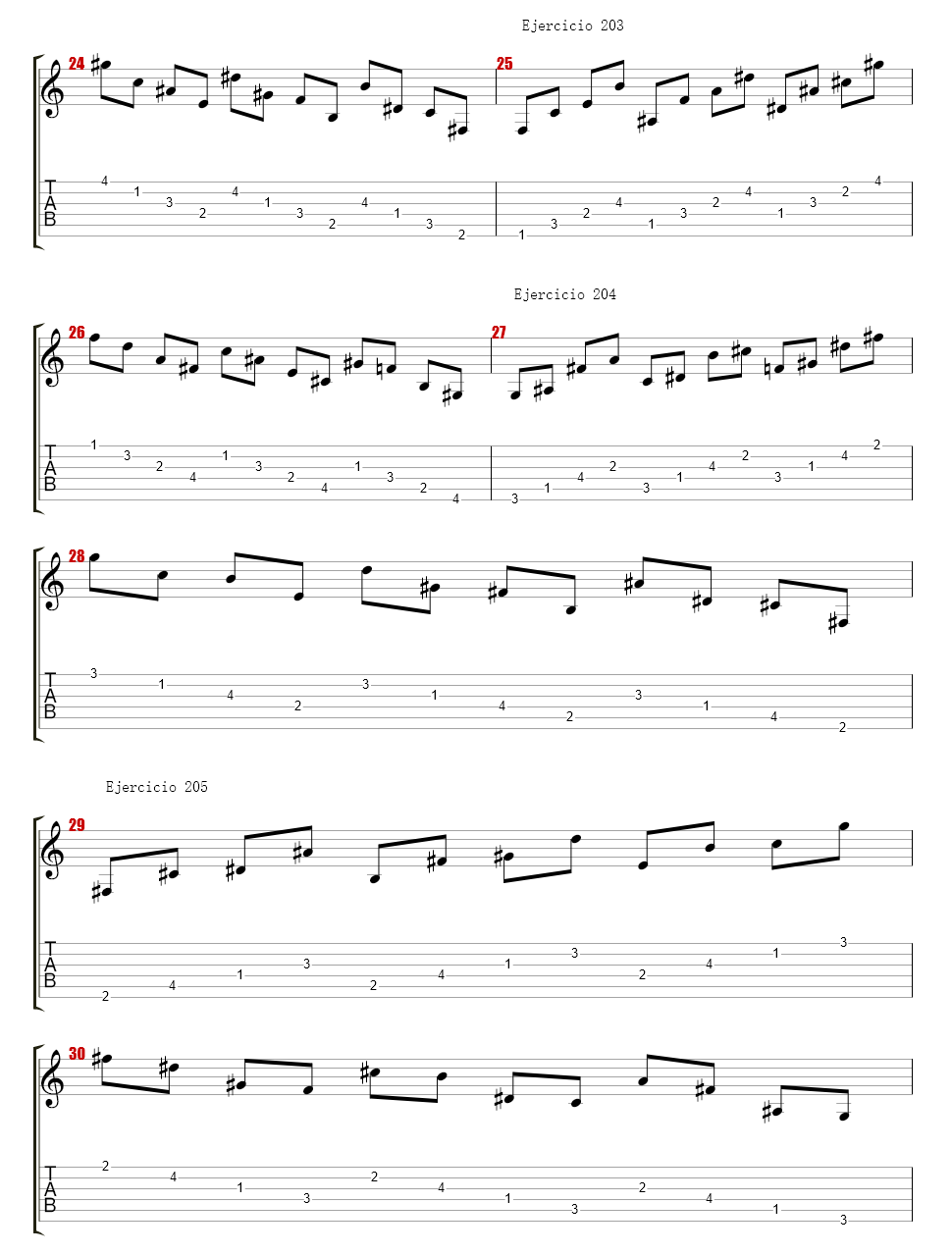 exercises for guitar, - - Exercises