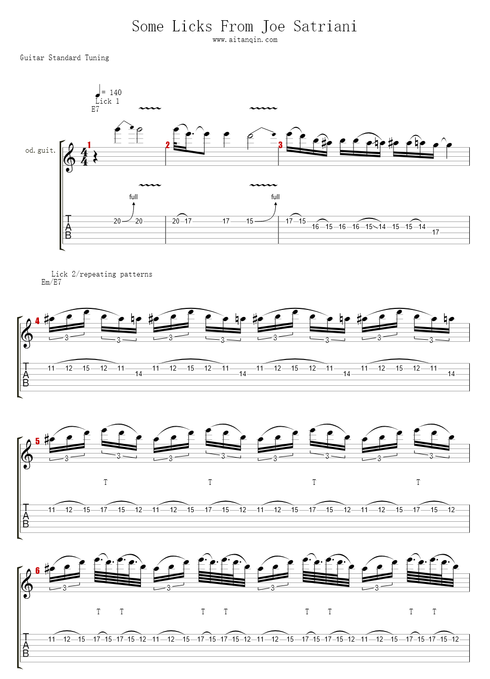 Some Licks From Joe Satriani