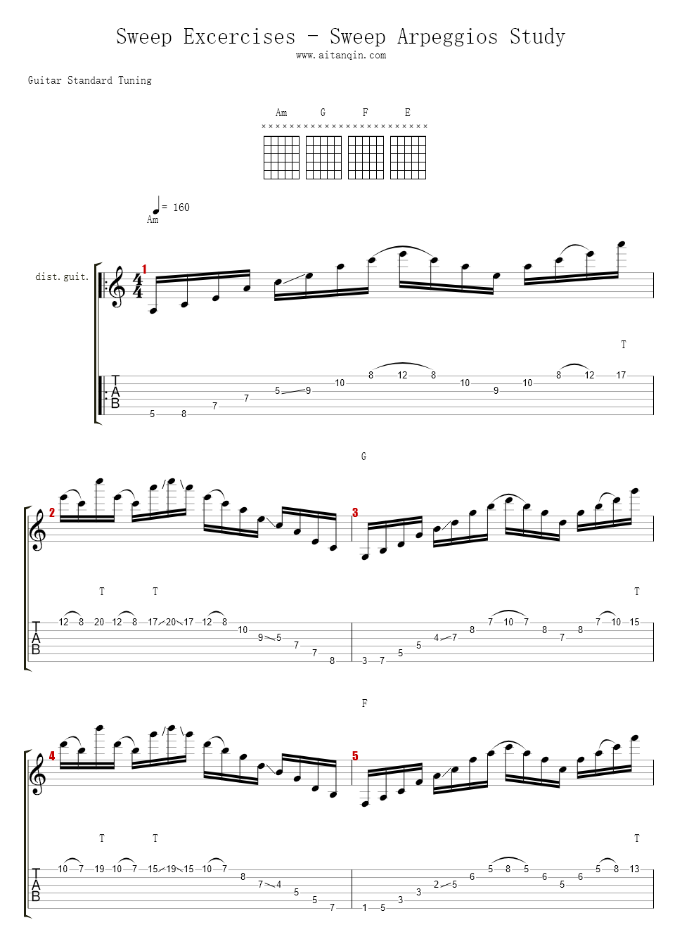 Sweep Excercises - Sweep Arpeggios Study