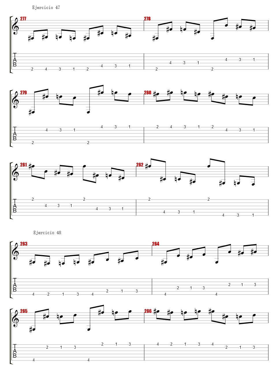 exercises for guitar, - - Exercises