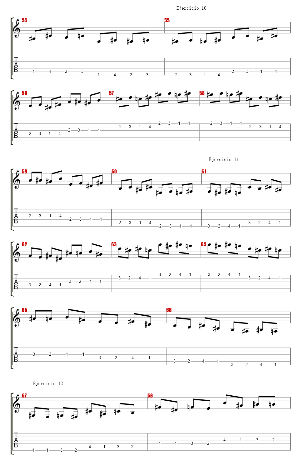 exercises for guitar, - - Exercises