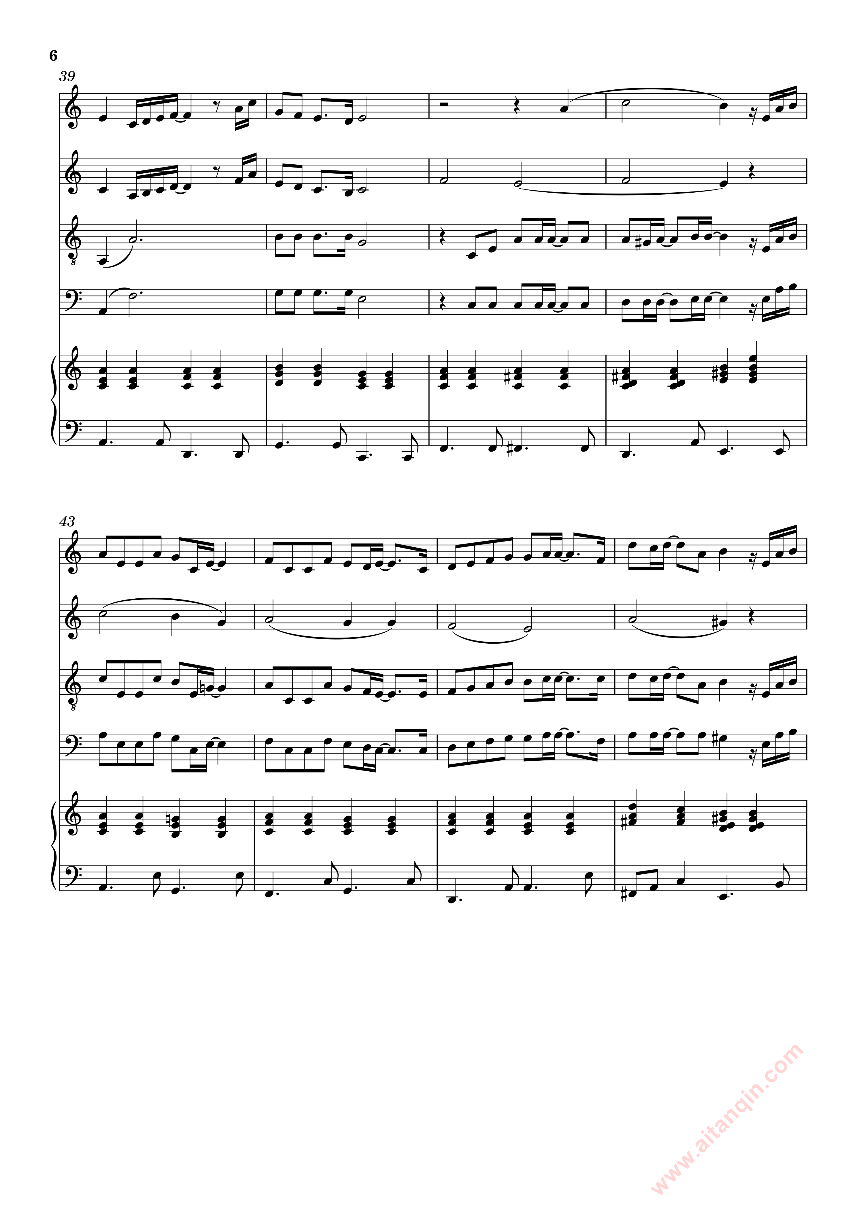 如愿 – 王菲 如愿-王菲 4声部合唱谱